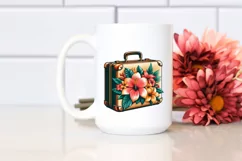 Retro Travel Floral,Summer Sticker Clipart Product Image 2