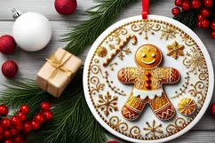 Round Christmas Ornament Sublimation|Clipart Product Image 1