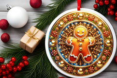 Round Christmass Ornament PNG Product Image 2
