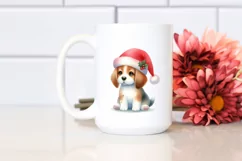 Cute Dog with Santa Hat, Summer PNG Product Image 2