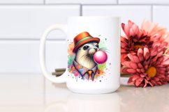 Colorful Quirky Seal,Watercolor Clipart Product Image 2