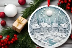 Detailed Christmass Scene Made of Molten Candy Sublimation Product Image 2