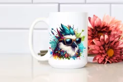 Artistic Bird Sunglasses,Summer Sticker Clipart Product Image 2