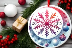 Round Christmas Ornament Sublimation|Clipart Product Image 2