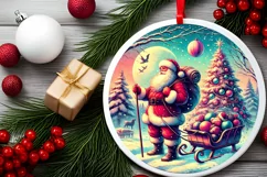 Round Christmas Ornament Sublimation|Clipart Product Image 2