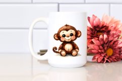 Vibrant Watercolor Plush Monkey | Sublimation | Clipart Product Image 2