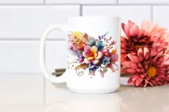 Watercolor Luxury Flower Love Splash Clipart Product Image 2