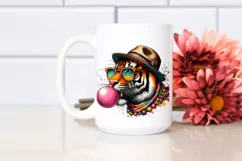 Tiger Portrait, Colored Artistic Style | Watercolor Clipart Product Image 2