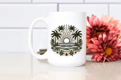 Vintage Seaside Sun,Summer Sticker Clipart Product Image 2