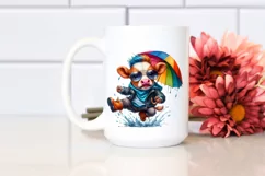 Funny Baby Cow Jumping, Transparent PNG Product Image 2