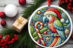 Round Christmas Ornament Sublimation|Clipart Product Image 1