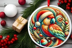 Round Christmas Ornament Sublimation|Clipart Product Image 1