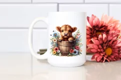 Cute Baby Highland Cow PNG Product Image 2