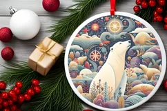 Round Christmas Ornament Sublimation|Clipart Product Image 2