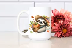 Baby Sloth, Basket Vegetables | Watercolor Clipart Product Image 2