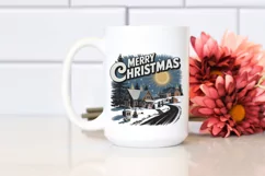 Merry Christmas Retro Illustration PNG Sublimation Product Image 2