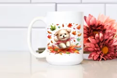 Colorful Whimsical Dog Tumbling in Autumn Product Image 2