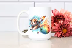 Colorful Baby Dog Meteor Dive | Clipart Product Image 2