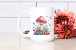 Magical Mushroom Watercolor Splash PNG Product Image 2