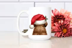 Cute Watercolor Chesapeake Bay Retriever with Santa Hat Product Image 2