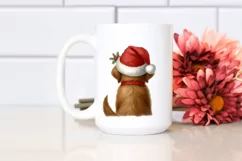 Cute Watercolor Chesapeake Bay Retriever with Santa Hat Product Image 2