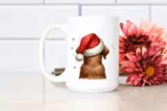Chesapeake Bay Retriever with Santa Hat Watercolor Christmas Product Image 2