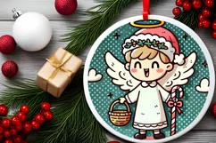 Round Christmas Ornament Sublimation|Clipart Product Image 1