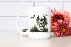 Vintage Halloween with Gargoyle, Sublimation Clipart Product Image 2