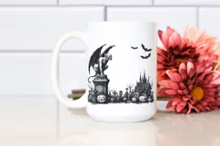 Vintage Halloween with Gargoyle, Sublimation Clipart Product Image 2