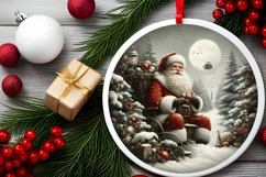 Round Christmas Ornament Sublimation|Clipart Product Image 2