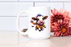 Watercolor Baby Cow with Cool Haircut PNG Product Image 2