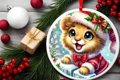 Round Christmas Ornament Sublimation|Clipart Product Image 1