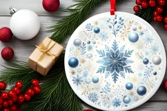 Round Christmas Ornament Sublimation|Clipart Product Image 2