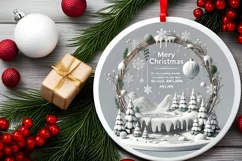 Round Christmas Ornament Sublimation|Clipart Product Image 1