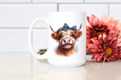 Cow Enthusiastic Cow with Bandana Clipart Product Image 2