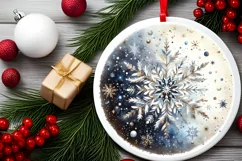 Round Christmas Ornament Sublimation|Clipart Product Image 2