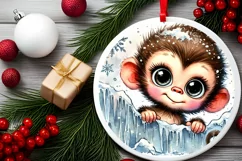 Round Christmas Ornament Sublimation|Clipart Product Image 1