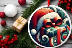 Round Christmas Ornament Sublimation|Clipart Product Image 2