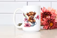 Baby Highland Cow Gladiolus | Sublimation | Clipart Product Image 2