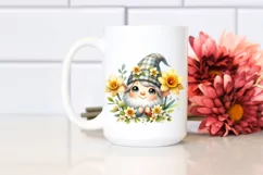 Cute Gnome with Flowers Wearing Daffodil | Clipart Product Image 2