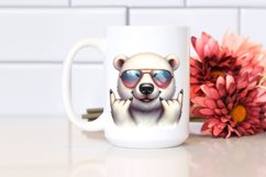 Washed Polar Bear Portrait with Sunglasses Clipart Product Image 2