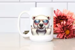 Cute Polar Bear Sunglasses Rocker Clipart Product Image 2