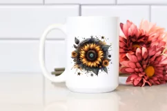 Vintage Dirty Sunflower Stars Clipart Product Image 2
