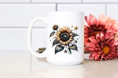 Vintage Dirty Sunflower Stars Clipart Product Image 2