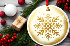 Round Christmass Ornament PNG Product Image 2