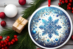 Round Christmass Ornament PNG Product Image 2
