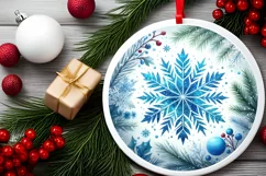 Round Christmas Ornament Sublimation|Clipart Product Image 2