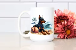 Watercolor Doberman Pinscher in Summer | Sublimation | Product Image 2