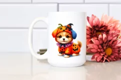 Vibrant Baby Dog Halloween Scene | Clipart Product Image 2