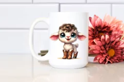 Funny Baby Lamb Cowboy Boots Clipart Product Image 2